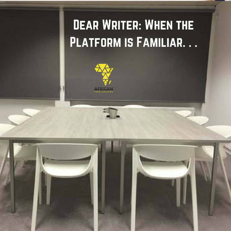 Dear Writer: When the Platform is Familiar. . .